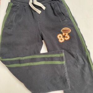 Gymboree Navy Sweatpants with Green Stripes and Football Patch